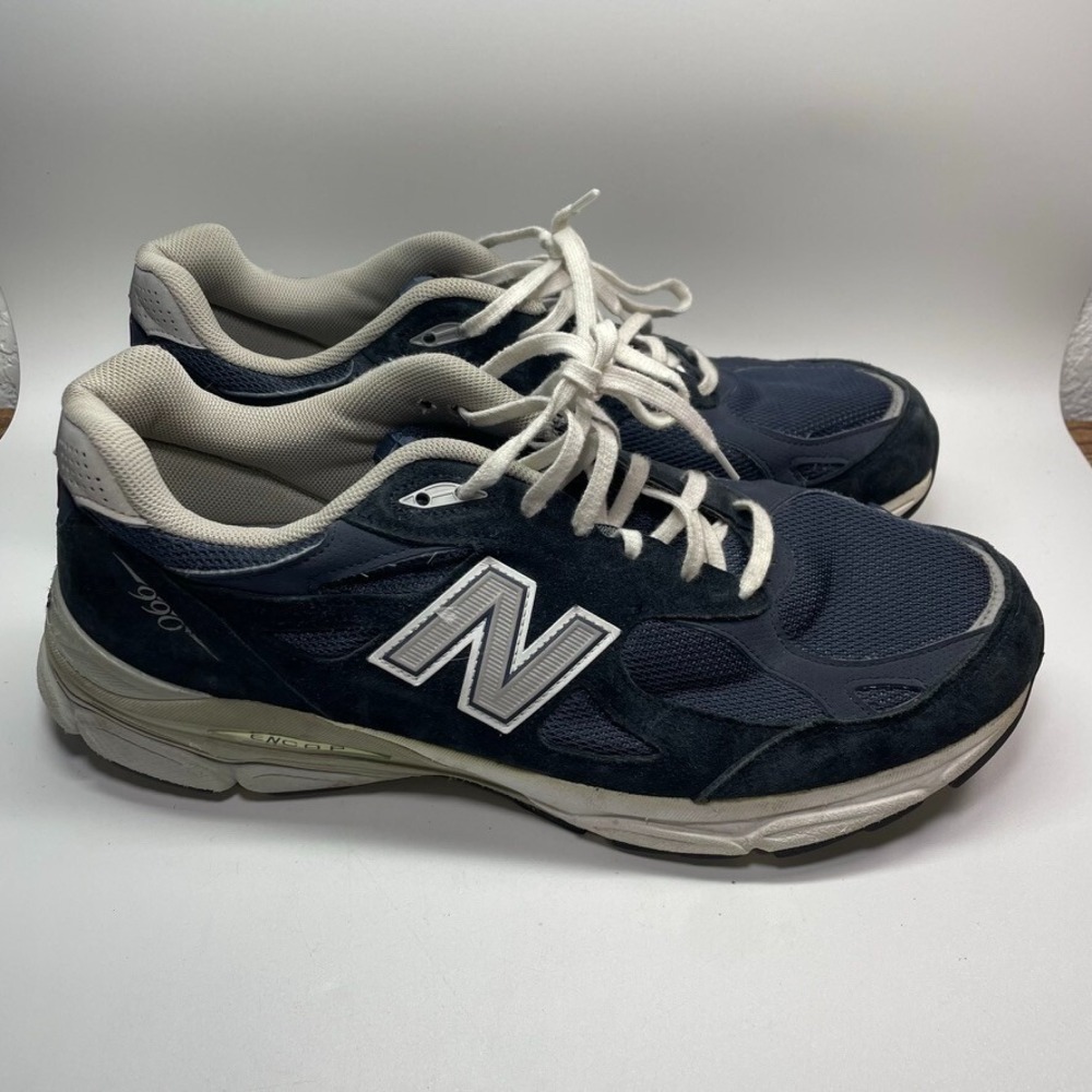 New Balance 990V3 Navy Running Shoe Men US 12.5 D